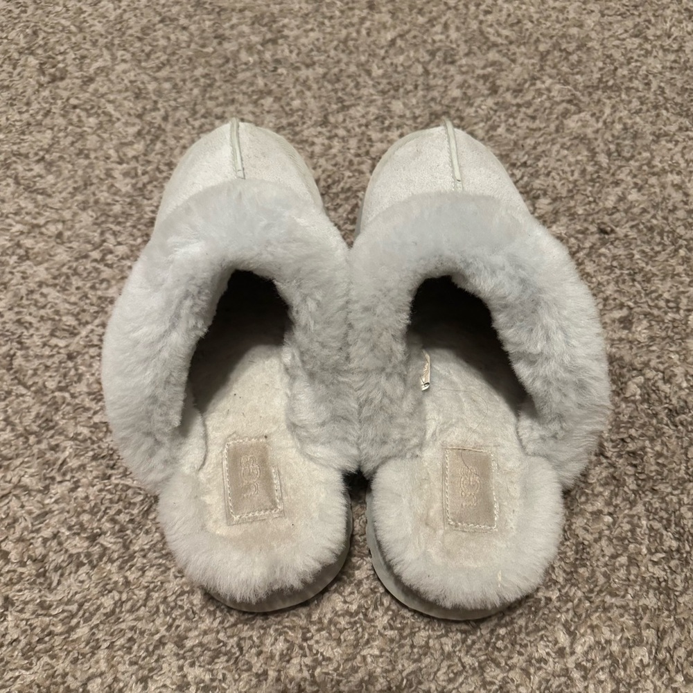UGG Cozy Gray/baby blue slippers 9